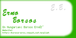 erno borsos business card